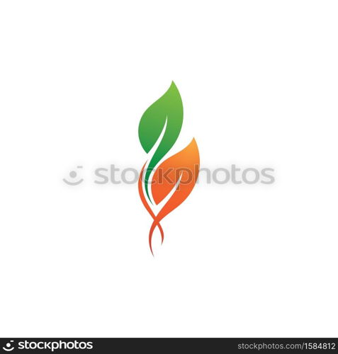 Logos of green Tree leaf ecology nature element vector