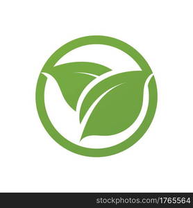 Logos of green Tree leaf ecology nature element vector