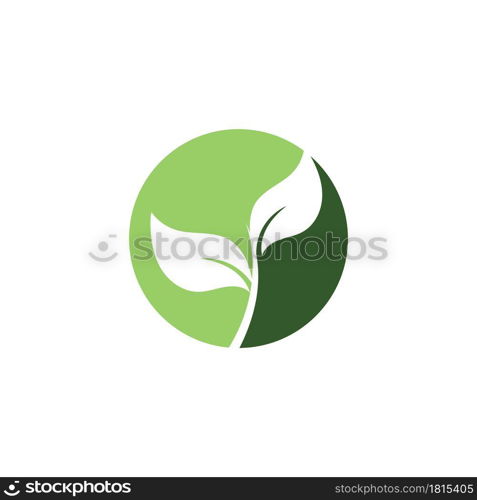 Logos of green Tree leaf ecology nature element vector