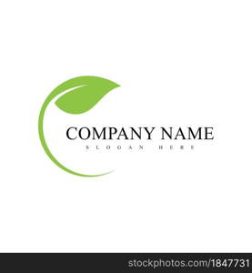 Logos of green Tree leaf ecology nature element vector