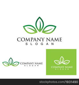 Logos of green Tree leaf ecology nature element vector