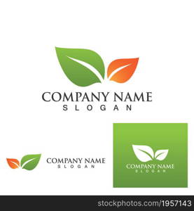 Logos of green Tree leaf ecology nature element vector