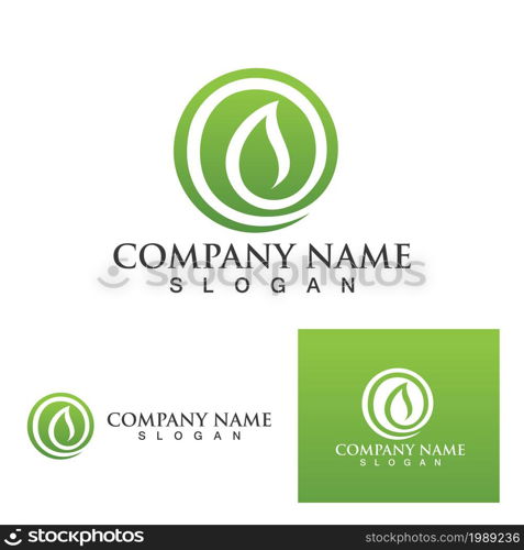 Logos of green Tree leaf ecology nature element vector