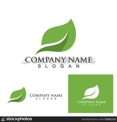 Logos of green Tree leaf ecology nature element vector