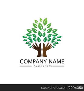 Logos of green Tree leaf ecology nature element vector