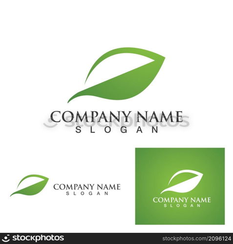 Logos of green Tree leaf ecology nature element vector