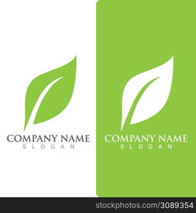 Logos of green Tree leaf ecology nature element vector