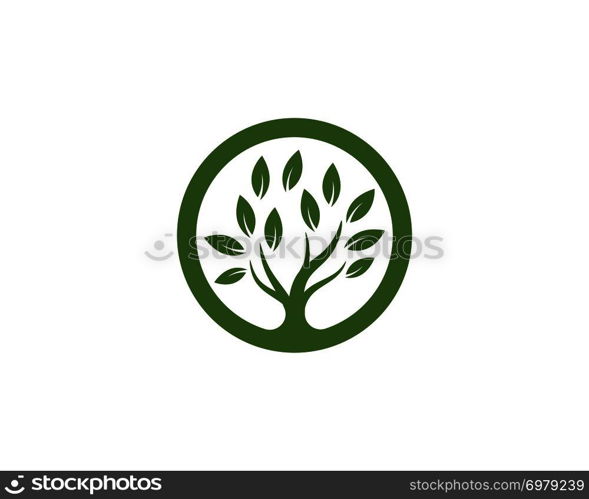 Logos of green Tree leaf ecology nature element vector