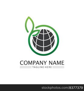 Logos of green Tree leaf ecology nature element vector