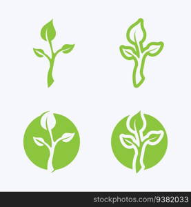 Logos of green Tree leaf ecology nature element vector