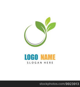 Logos of green Tree leaf ecology nature element vector