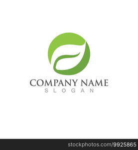 Logos of green Tree leaf ecology nature element vector