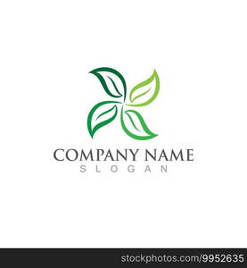 Logos of green Tree leaf ecology nature element vector