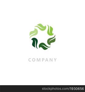 Logos of green Tree leaf nature vector