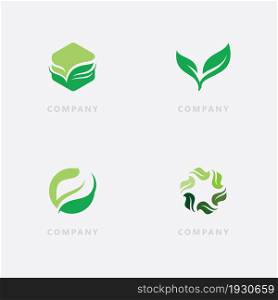 Logos of green Tree leaf nature vector