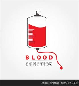 logotype blood donation, help the sick and needy. dropper with a drop of blood, Vector illustration