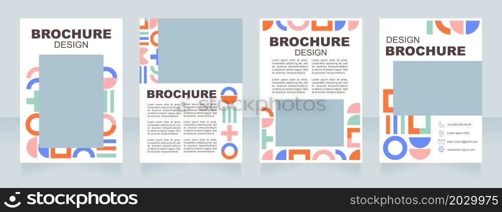 Logotype creation course blank brochure layout design. Branding tutorial. Vertical poster template set with empty copy space for text. Premade corporate reports collection. Editable flyer paper pages. Logotype creation course blank brochure layout design