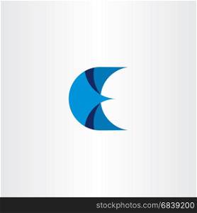 logotype letter e blue icon vector