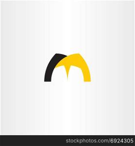 logotype letter m icon black yellow symbol