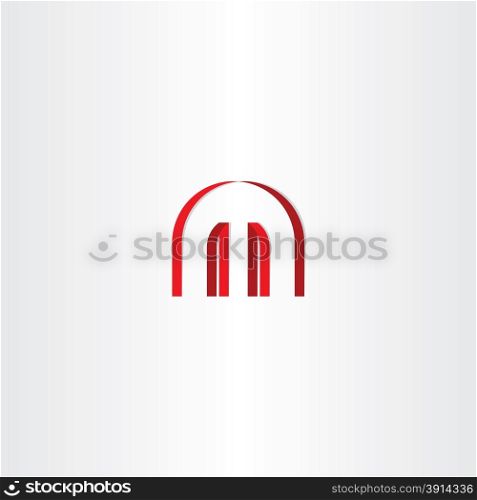 logotype red letter m abstract symbol design label