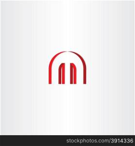logotype red letter m abstract symbol design label