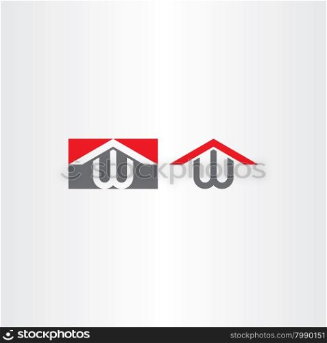 logotype w letter w house home logo vector brand