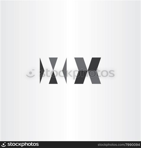 logotype x letter x sign black vector logo design