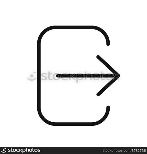 Logout line icon isolated on white background. Black flat thin icon on modern outline style. Linear symbol and editable stroke. Simple and pixel perfect stroke vector illustration.