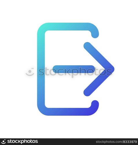 Logout pixel perfect gradient linear ui icon. Finish session. Quit personal account. Messenger security. Line color user interface symbol. Modern style pictogram. Vector isolated outline illustration. Logout pixel perfect gradient linear ui icon