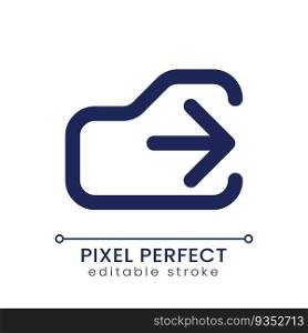 Logout pixel perfect linear ui icon. Exit project. Quit mobile application. Finish work. Software access. GUI, UX design. Outline isolated user interface element for app and web. Editable stroke. Logout pixel perfect linear ui icon