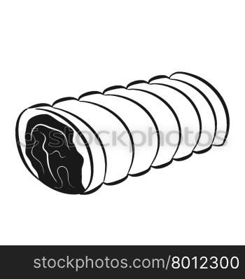 Loin gray colored illustration, food icon simple design