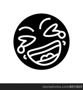 lol emoji glyph icon vector. lol emoji sign. isolated symbol illustration. lol emoji glyph icon vector illustration