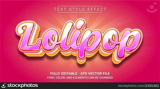 Lolipop Text Style Effect. Editable Graphic Text Template.