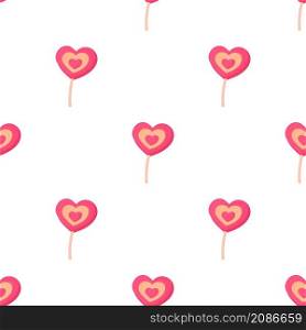 Lollipop heart pattern seamless background texture repeat wallpaper geometric vector. Lollipop heart pattern seamless vector