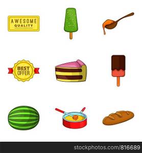 Lollipop icons set. Cartoon set of 9 lollipop vector icons for web isolated on white background. Lollipop icons set, cartoon style