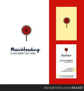 Lollypop Creative Logo and business card. vertical Design Vector