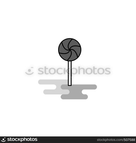 Lollypop Web Icon. Flat Line Filled Gray Icon Vector