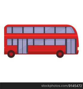 London bus travel icon cartoon vector. Uk tour. City side. London bus travel icon cartoon vector. Uk tour