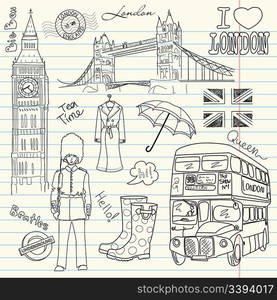 London doodles in the sketch book