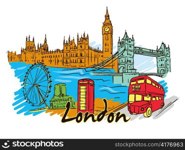 london doodles vector illustration