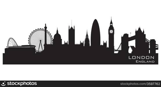 London, England skyline. Detailed silhouette. Vector illustration