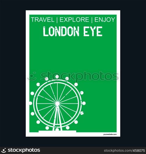 London Eye, United Kingdom monument landmark brochure Flat style and typography vector