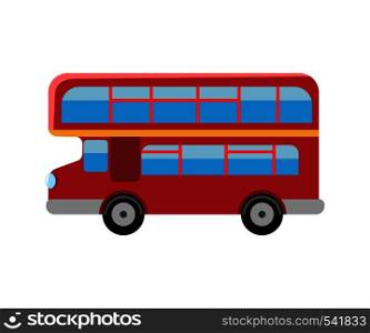 London red bus. Double Decker retro bus. Flat vector illustration isolated on white background. London red bus. Double Decker retro bus. Flat vector illustration