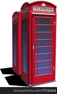 London red rarity public phone box. Vector illustration
