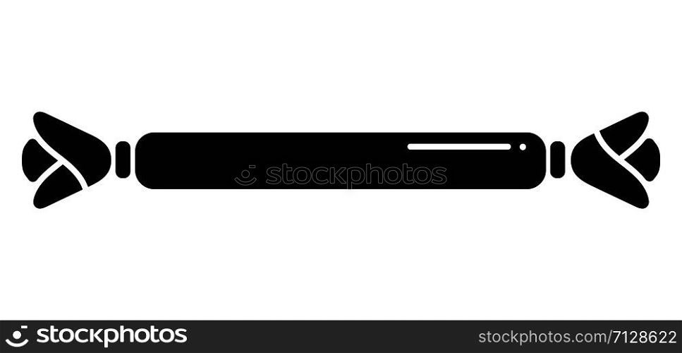 Long bonbon icon. Simple illustration of long bonbon vector icon for web design isolated on white background. Long bonbon icon, simple style