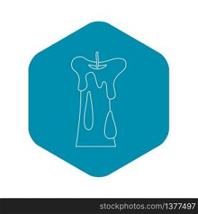 Long candle icon. Outline illustration of long candle vector icon for web. Long candle icon, outline style