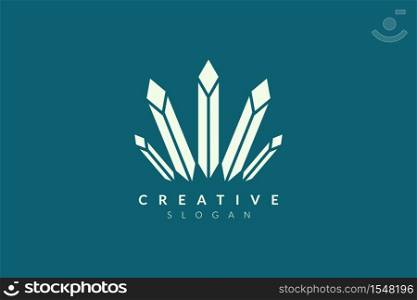 Long diamond beam logo design. Minimalist and modern vector illustration design suitable for business and brands.