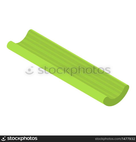 Long green celery icon. Isometric of long green celery vector icon for web design isolated on white background. Long green celery icon, isometric style
