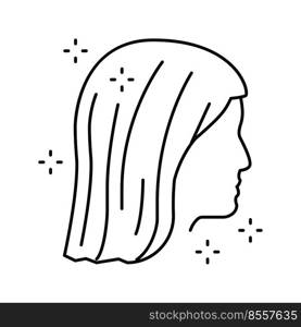 long hair line icon vector. long hair sign. isolated contour symbol black illustration. long hair line icon vector illustration
