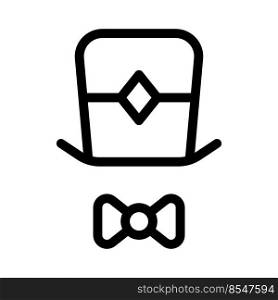 Long hat with bowtie for quirky hipster vibe.